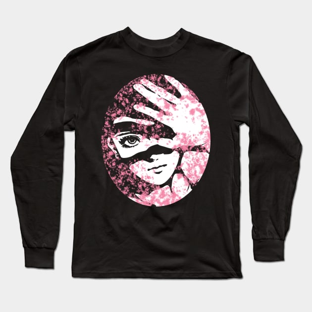 Punk Fashion Style Oval Pink Glowing Girl Long Sleeve T-Shirt by Punk Fashion